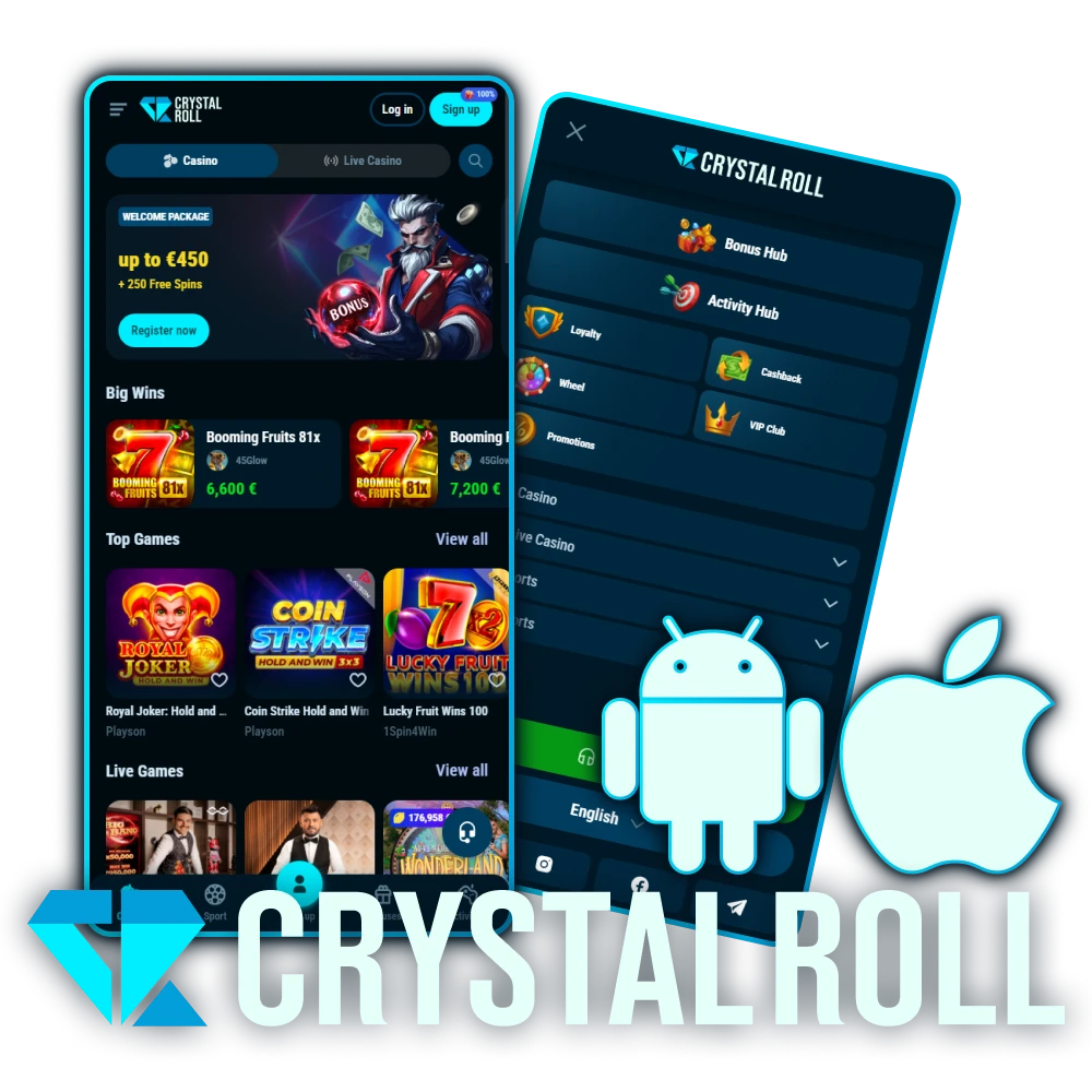 Download de handige Crystalroll mobiele app voor Android of iOS.