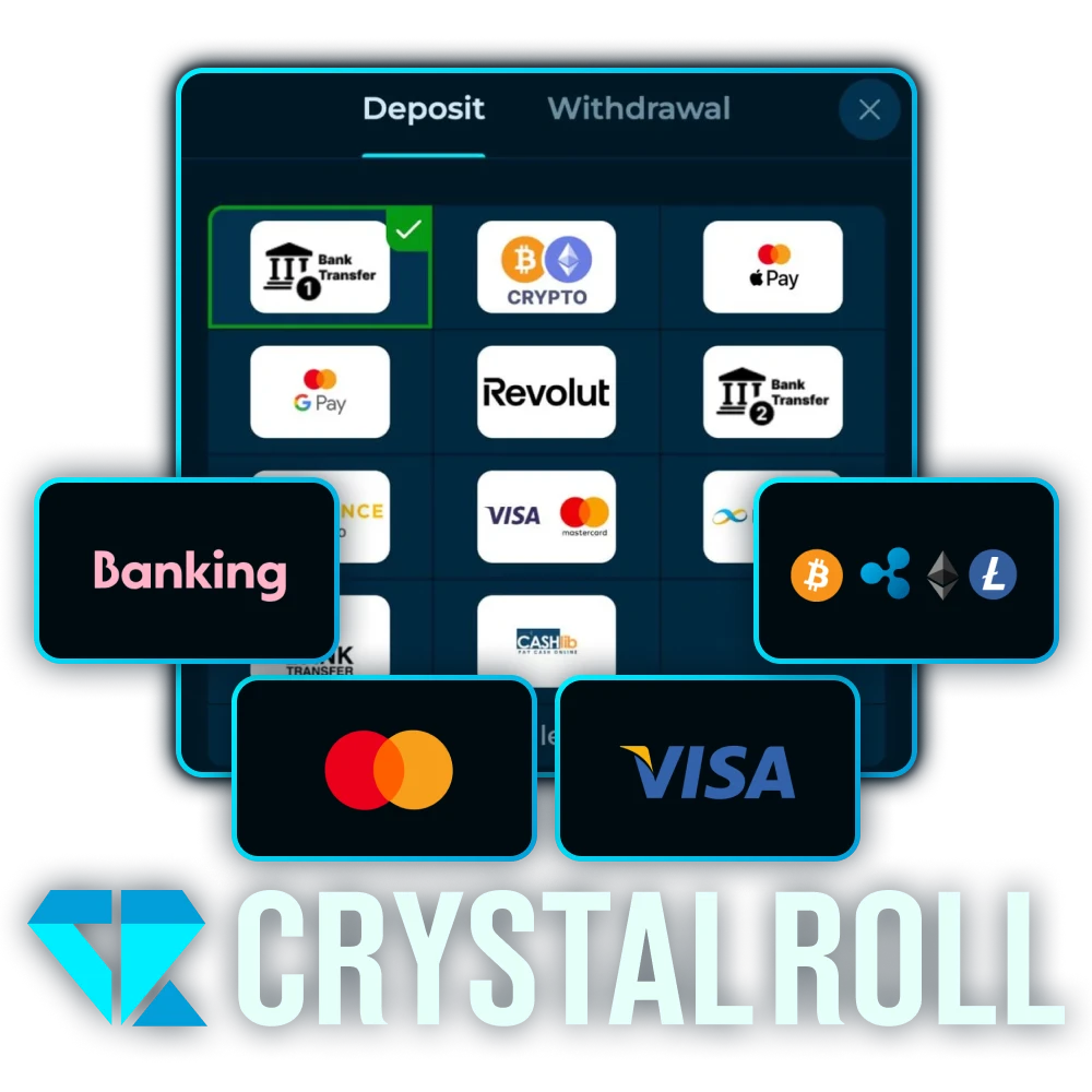 Crystalroll biedt handige betaalmethoden voor gebruikers uit Nederland.