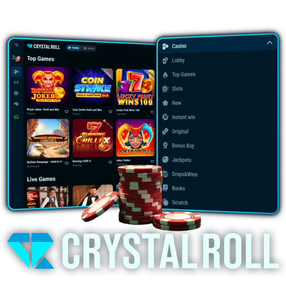 Speel casino en win groots in Crystalroll.