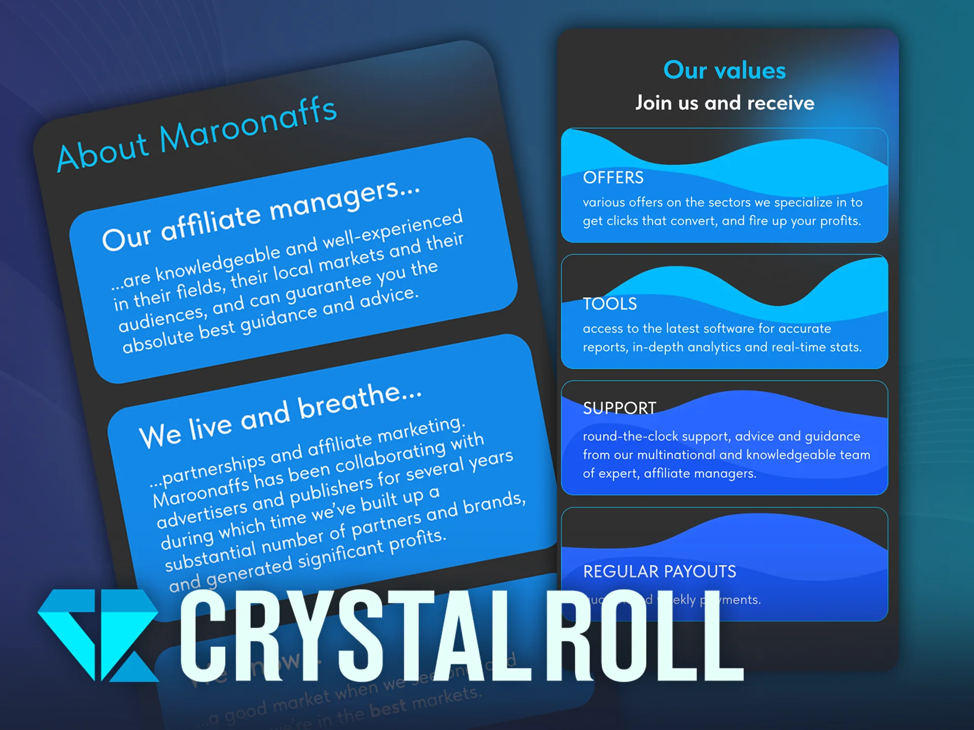 Ontdek het voordeel van het affiliate programma van CrystalRoll.