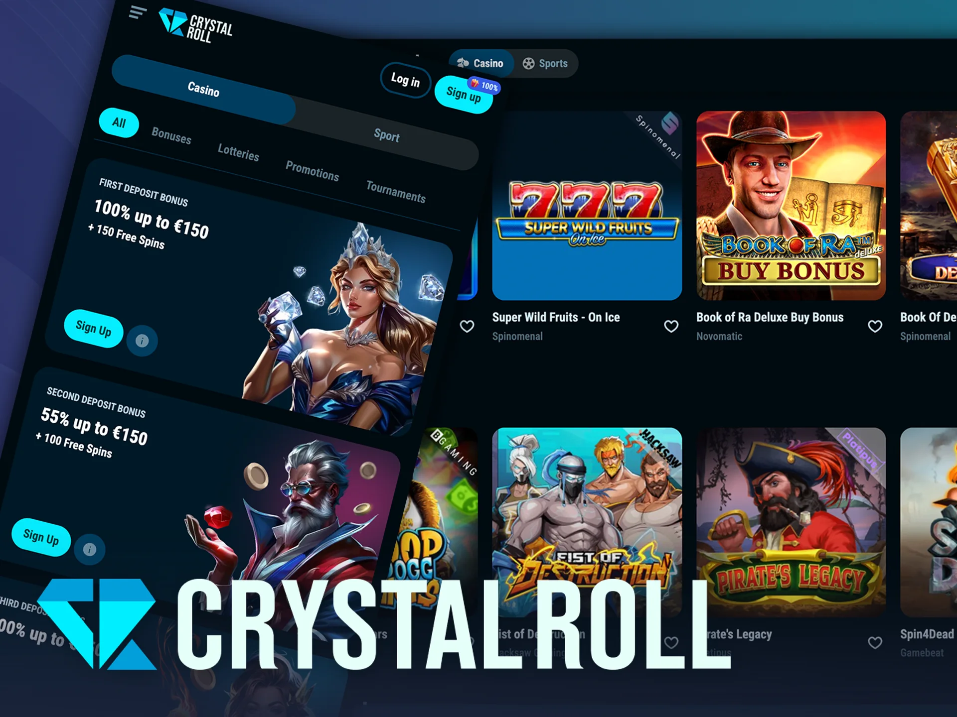 Ontvang exclusieve casino bonussen bij CrystalRoll.
