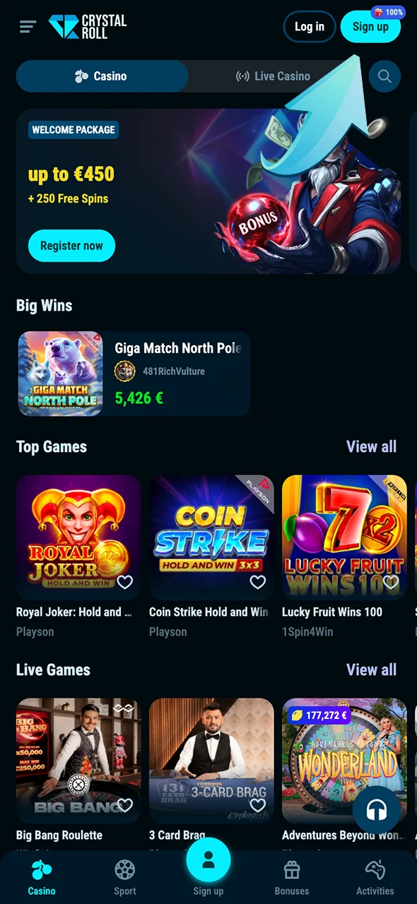 Start je avontuur met CrystalRoll en ontdek spannende games.