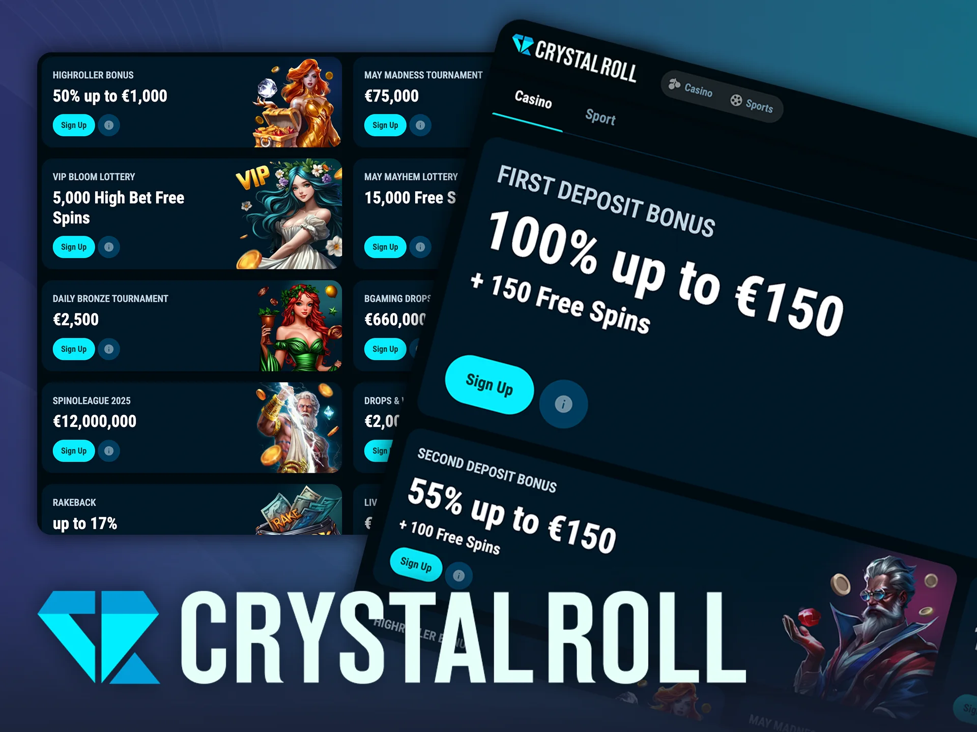 Ontvang exclusieve casino bonussen bij CrystalRoll.