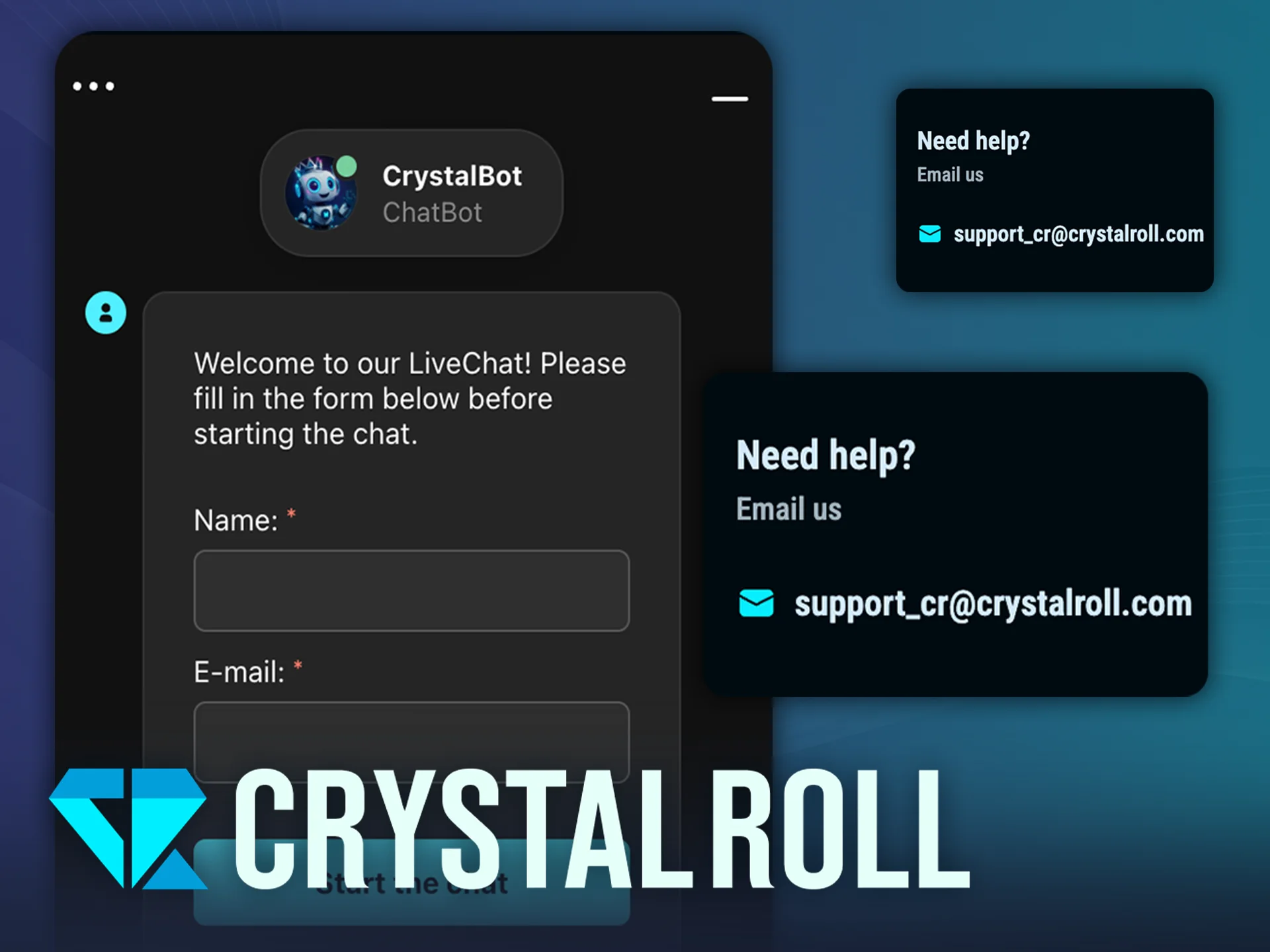 Neem contact op met de klantenservice van CrystalRoll voor hulp.