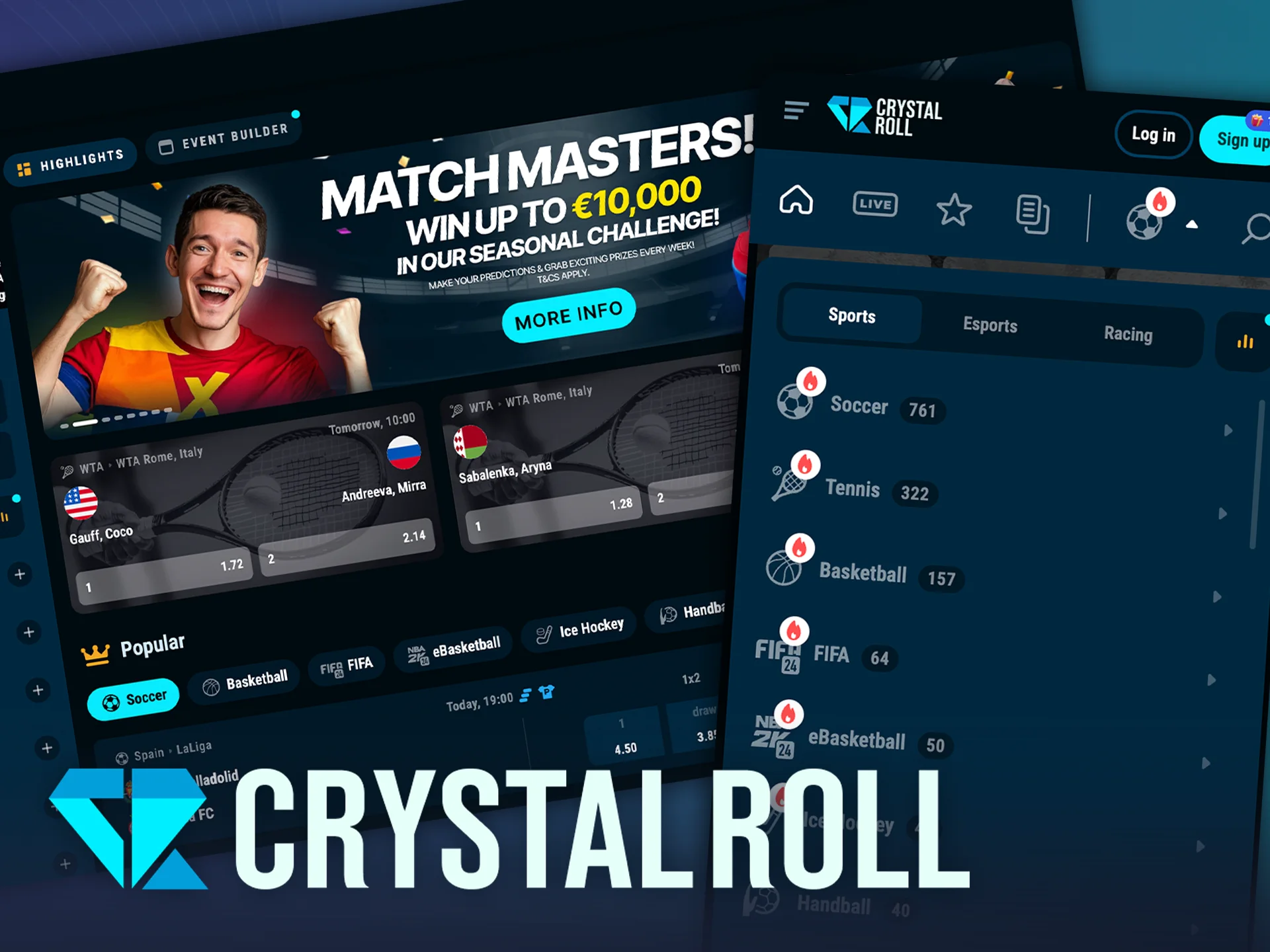 Zet in op sportweddenschappen en win bij CrystalRoll.
