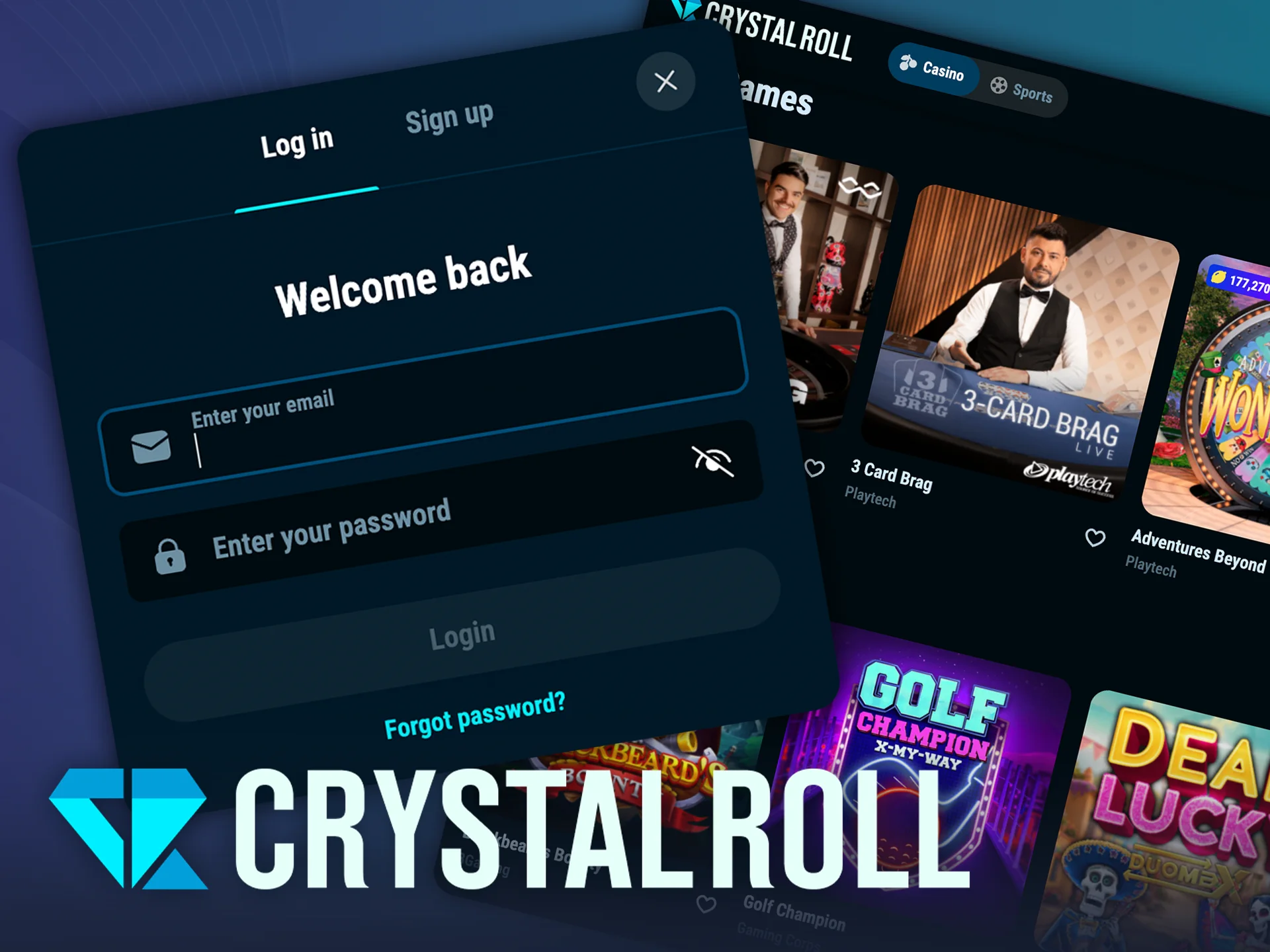 Log in bij CrystalRoll en ontdek alle mogelijkheden.