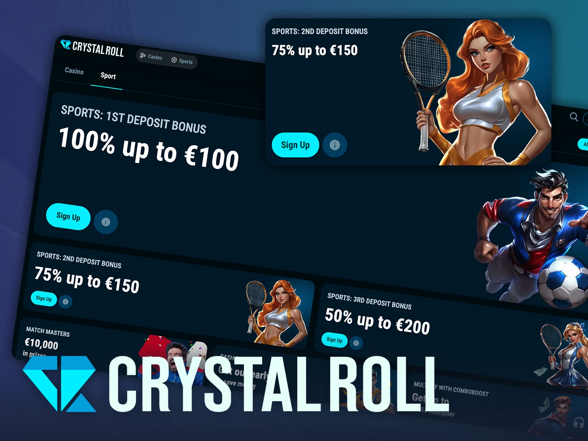 Ontvang exclusieve sport bonussen bij CrystalRoll.