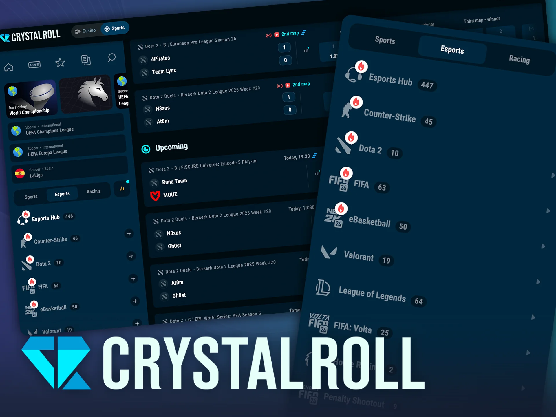Ontdek esports weddenschappen en speel slim bij CrystalRoll.