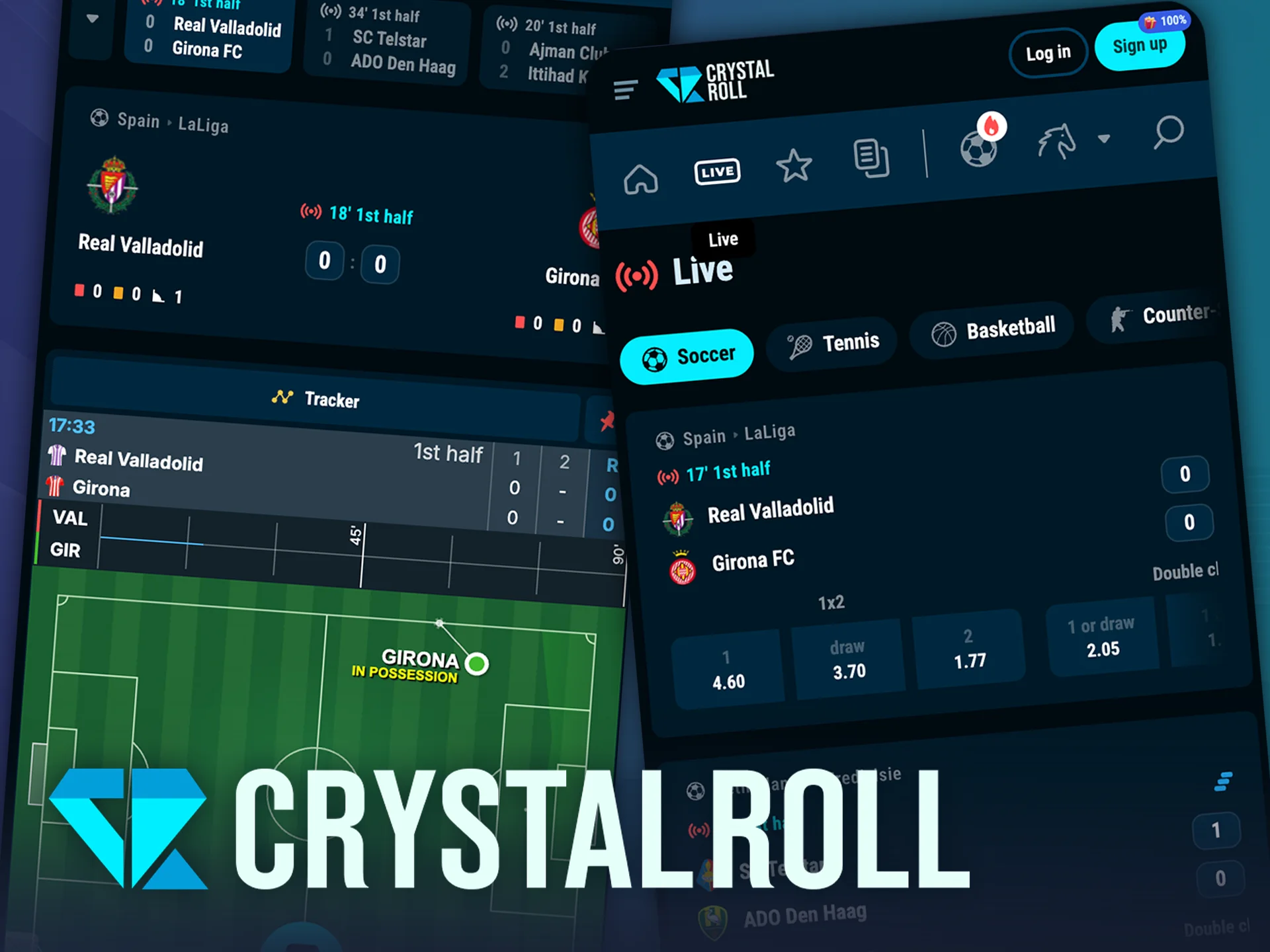 Live wedden in CrystalRoll geeft je een voorsprong in elke wedstrijd.