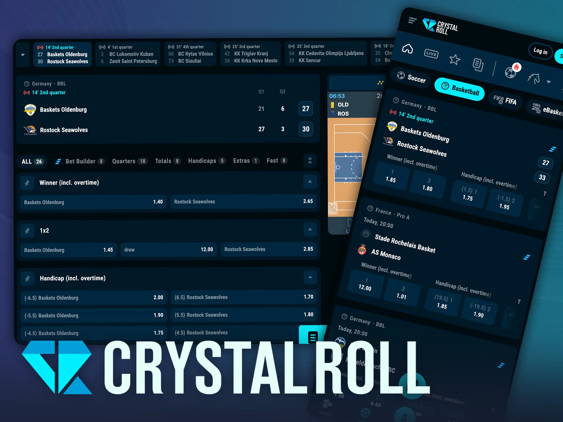 Speel mee met basketball en win groots op CrystalRoll.